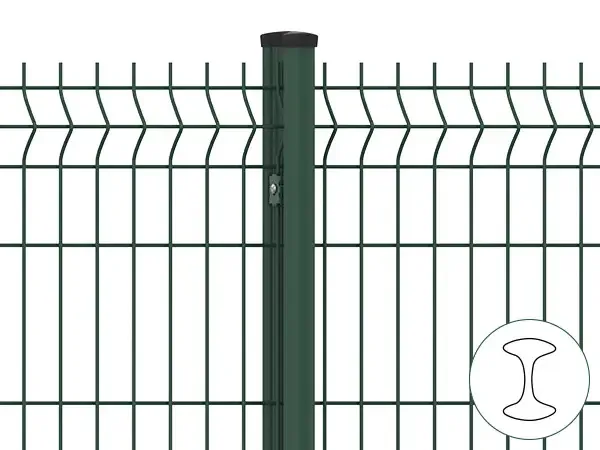 Shaped fence post with rounded sides and matching cap